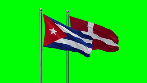 Cuba and Denmark flags Stock-Footage 291472005