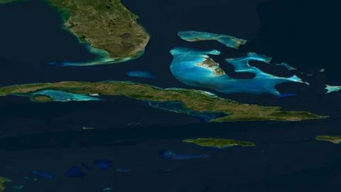 Cuba and Florida Straits map - strategic geography of the Caribbean Stock Illustration