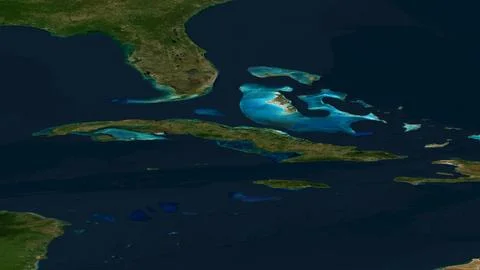 Cuba and Florida Straits map - strategic geography of the Caribbean Stock Illustration