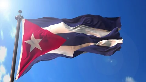 Cuba animated flag pack in 3D and green screen Video stock 119933205