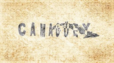 Cuba Camaguey Typography Map Stock Illustration