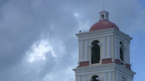 Cuba Church Tower Cloud Timelapse Stockbeeldmateriaal 32286855