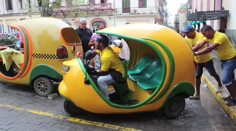 Cuba Coco Taxi Stock Footage 62936938