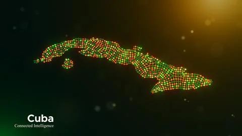 Cuba Connected Intelligence Technology Network Map Presentation Concept Ilustración de archivo