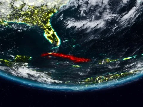 Cuba during night Stock Illustration