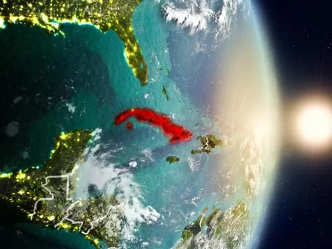 Cuba during sunrise Illustrazione stock