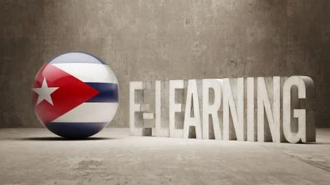 Cuba. E-Learning  Concept Illustrazione stock