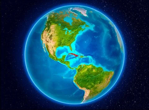 Cuba on Earth Illustrazione stock