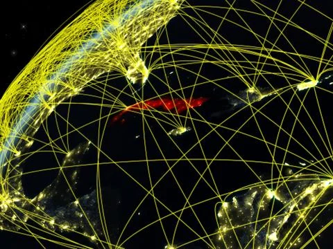 Cuba on Earth with network イラスト素材