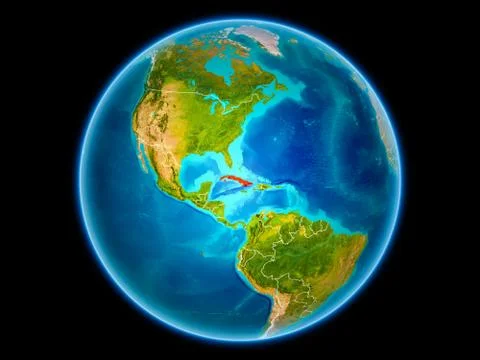 Cuba on Earth from space Stock Illustration