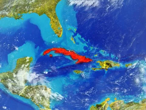 Cuba on Earth from space イラスト素材
