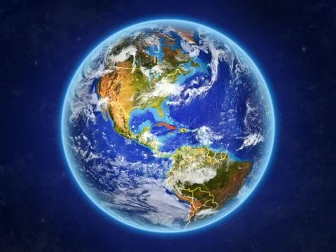 Cuba on Earth from space Stock Illustration