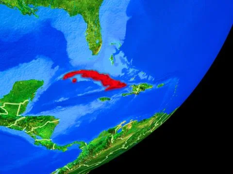 Cuba on Earth from space イラスト素材
