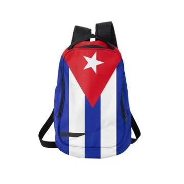 Cuba flag backpack isolated on white Stock Photos