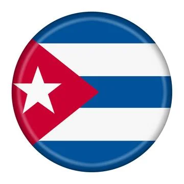 Cuba flag button 3d illustration with clipping path Illustrazione stock