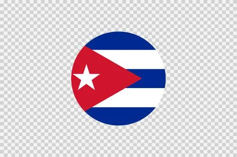 Cuba flag in circle shape isolated  on png or transparent  background,Symbol Stock Illustration