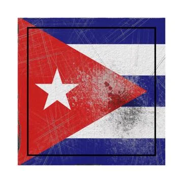 Cuba flag in concrete square Stock Illustration