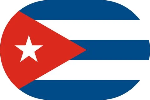 Cuba flag in flat oval design Stock Illustration