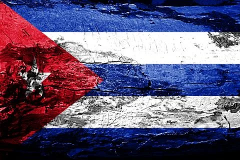 Cuba flag with grunge texture Stock Illustration