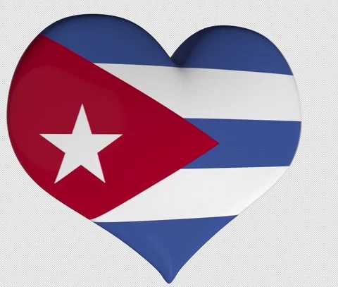 Cuba Flag Heart Turning Vídeos de archivo 143620651