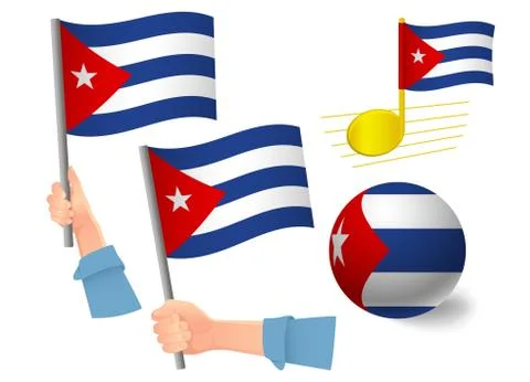 Cuba flag icon set Stock Illustration