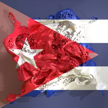 Cuba flag liquid Illustrazione stock