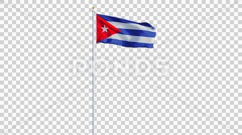 Cuba flag, long shot, isolated with alpha channel Stock Photos