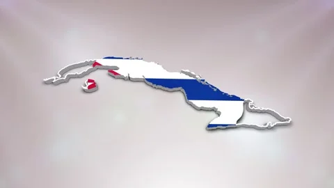 Cuba Flag on Map Stock Footage 277945985