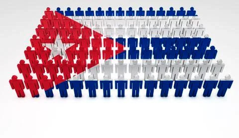Cuba flag parade 库存插图