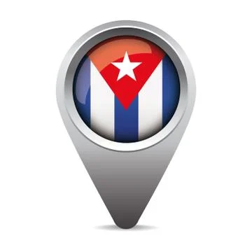 Cuba flag pointer vector Stock Illustration