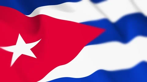 Cuba Flag Seamless Loop 4k 60fps on Sky Background Stock Footage 340342581