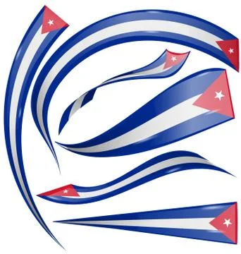 Cuba flag set Stock Illustration
