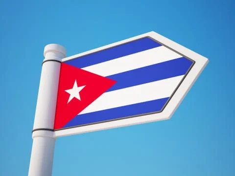Cuba Flag Sign Stock Illustration