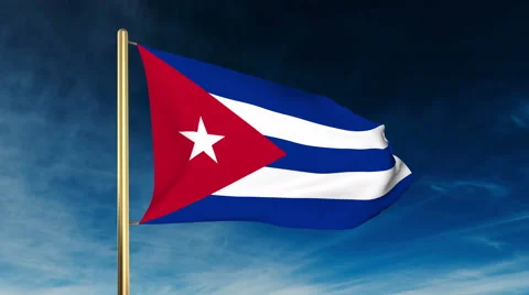 Cuba flag slider style. Waving in the win with cloud background animation Stock Footage 48593882
