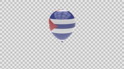 Cuba flag textured balloon rotating Alpha Video stock 61392674