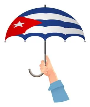 Cuba flag umbrella Stock Illustration