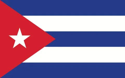 Cuba flag vector graphic. Rectangle Cuban flag illustration. Cuba country fla Stock Illustration