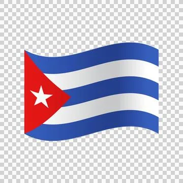 Cuba flag vector waving with transparent background. Stock Illustration