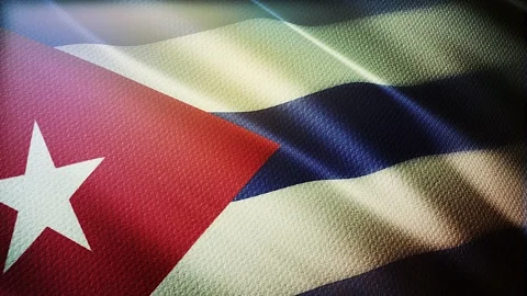 Cuba flag is waving 3D animation. Cuba flag waving in the wind. Stock Footage 142223297