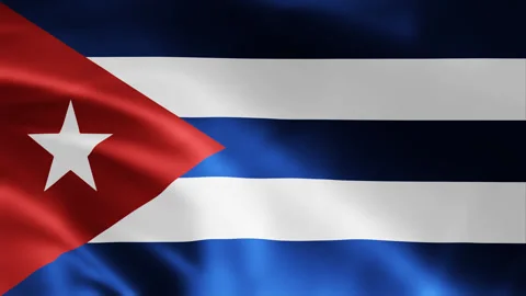 Cuba flag is waving 3D animation. Flag seamless loop animation 4k Stock Footage 260825950