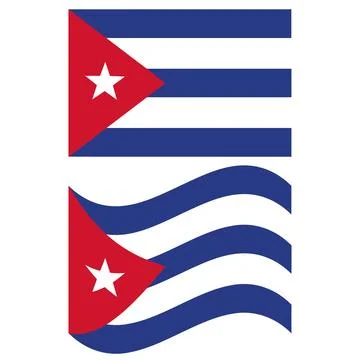 Cuba flag. Waving flag of Cuba. Rectangular national flag of Cuba. Stock Illustration