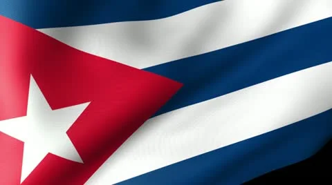 Cuba Flag Waving Video stock 12204524