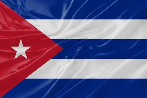Cuba Flag Waving Textures Silk Background Stock Illustration