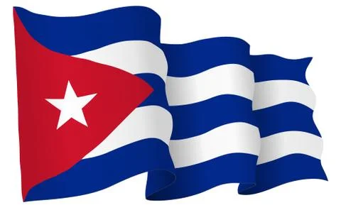 Cuba Flag Waving Vector Illustration Stock Illustration
