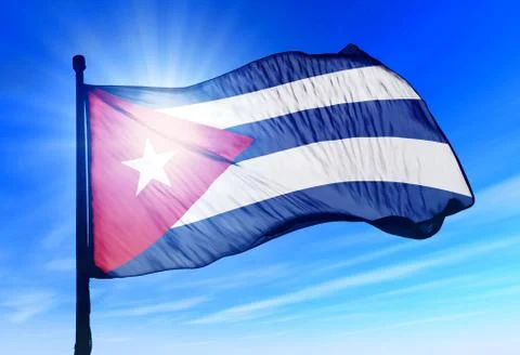Cuba flag waving on the wind Stock Illustration