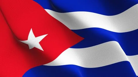 Cuba flag waving on wind. Stock Illustration