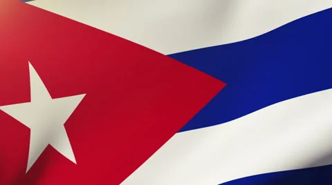 Cuba flag waving in the wind. Looping sun rises style.  Animation loop Stock Footage 48593895