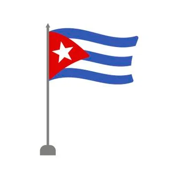 Cuba Flag on white background. Vector illustration in trendy flat style. EPS 10. Illustrazione stock