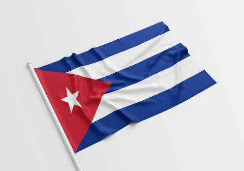 Cuba Flag on White Floor Stock Photos