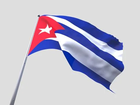 Cuba flying flag isolate on white background. Stock Illustration